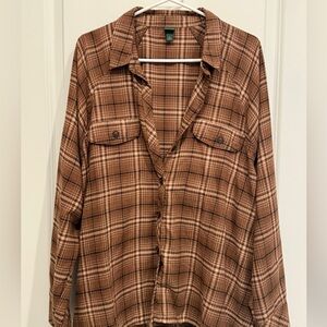 Plaid Brown Woman’s Flannel Shirt